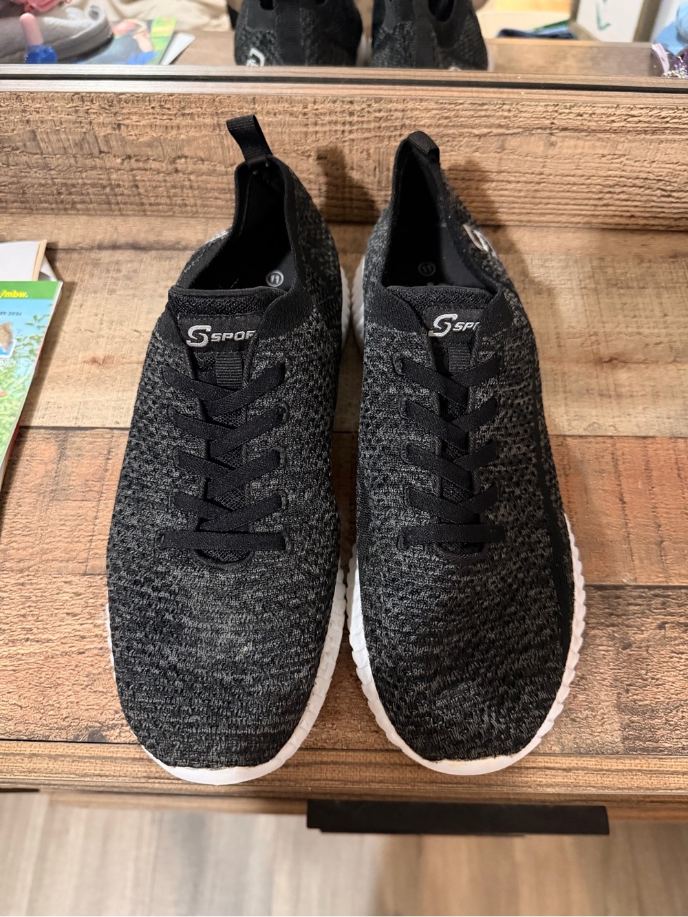 Women’s Black Knit Athletic Sneakers